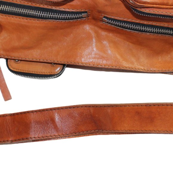 Chloe Betty Styling Saddle Brown Multi Pocket Shoulder Boho Slouch Satchel - Picture 12 of 13